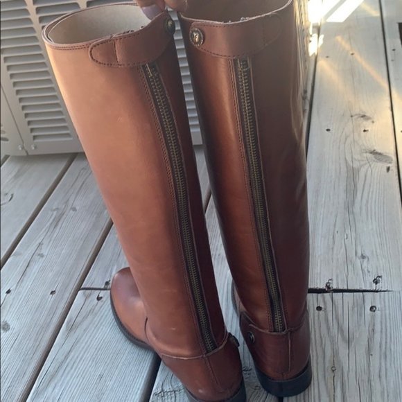 FRYE Melissa Black Leather Zipper Boots Size 6 - Picture 5 of 11